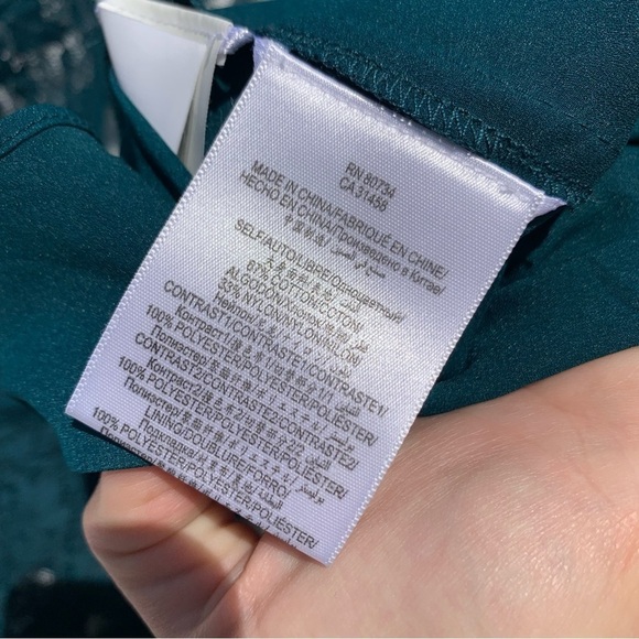 BCBGMaxazria Julya Teal Green Dress Special Occasion Lace Cocktail Sz 6 - Picture 11 of 12